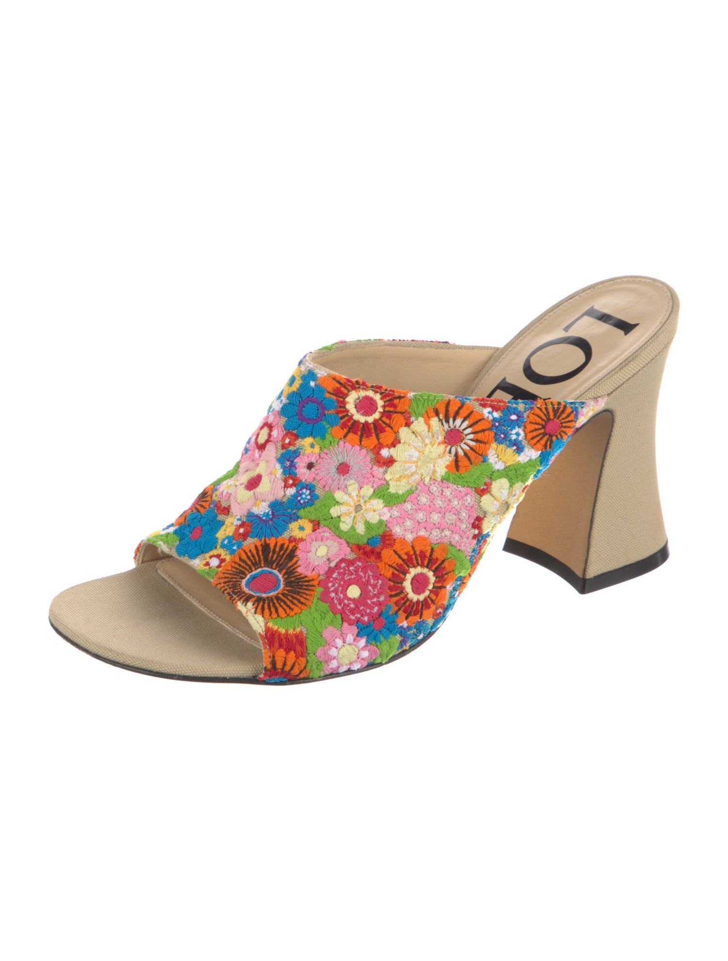 Loewe Canvas Floral Print Slides