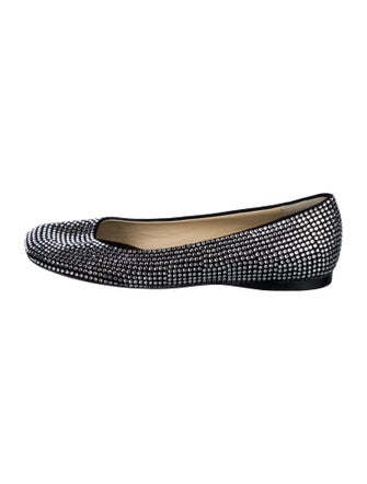 Loewe Printed Crystal Embellishments Ballet Flats