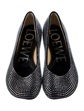 Loewe Printed Crystal Embellishments Ballet Flats