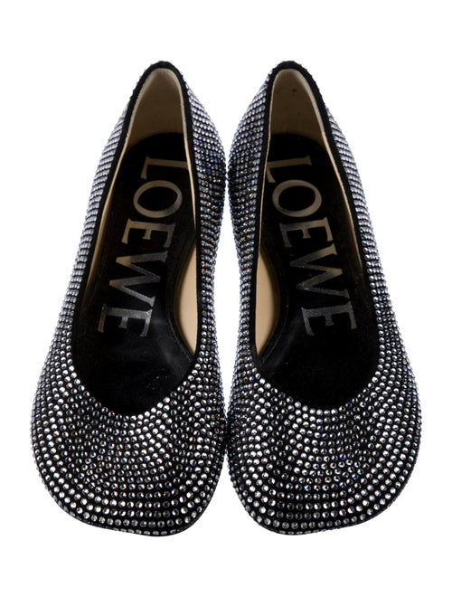 Loewe Printed Crystal Embellishments Ballet Flats