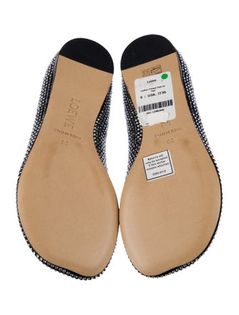 Loewe Printed Crystal Embellishments Ballet Flats