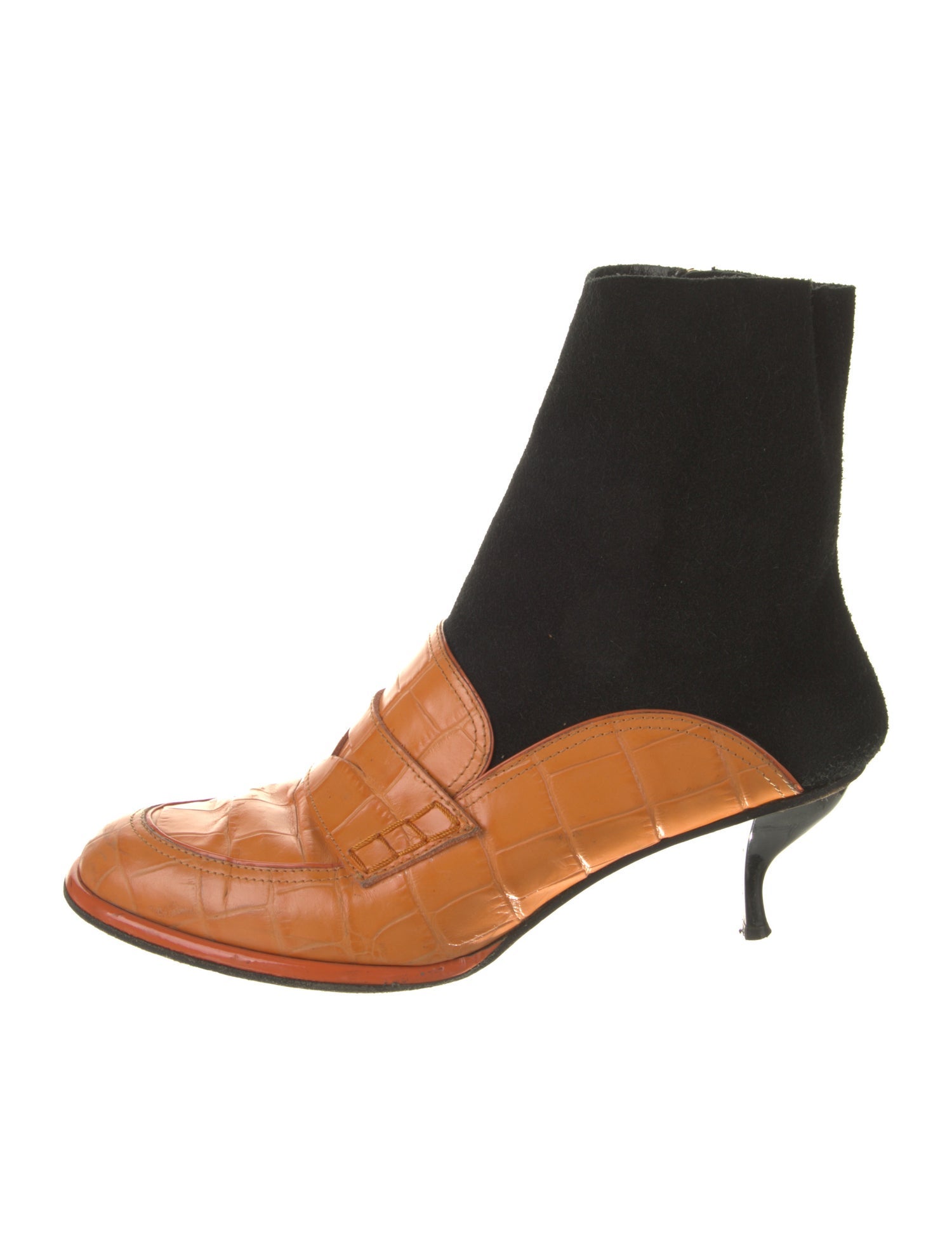 Loewe Leather Colorblock Pattern Boots