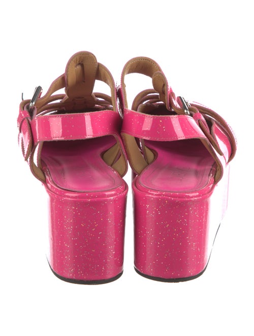 Loewe Patent Leather Glitter Accents T-Strap Pumps