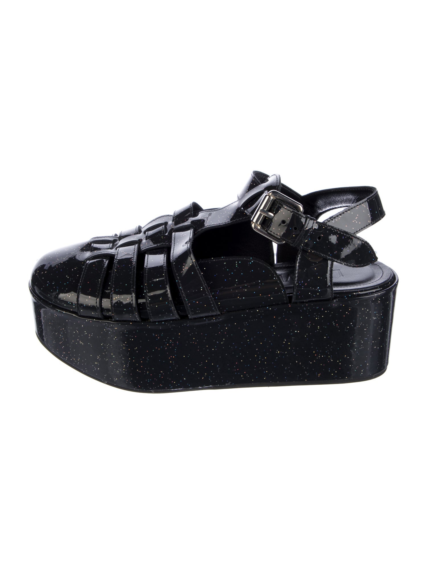 Loewe Leather Glitter Accents Gladiator Sandals