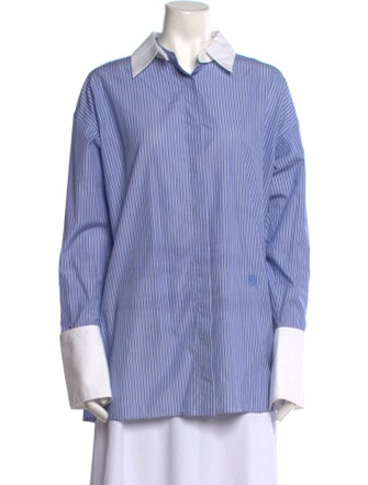 Loewe Deconstructed Long Sleeve Striped Button-Up Top