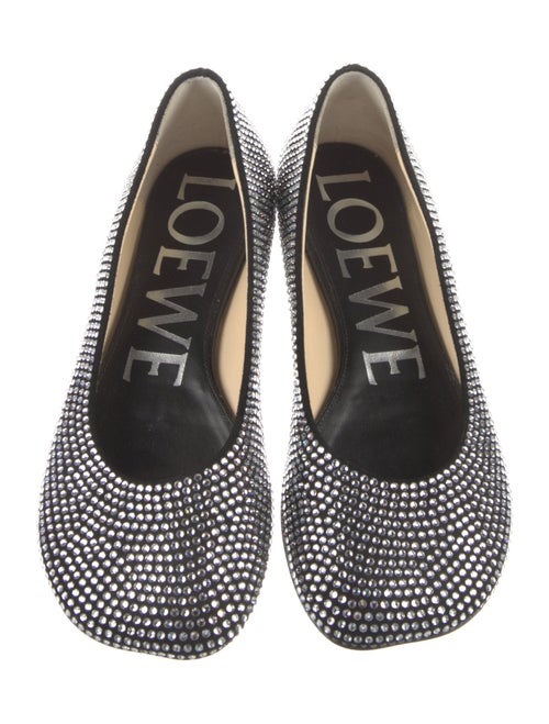 Loewe Suede Crystal Embellishments Flats