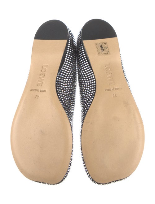 Loewe Suede Crystal Embellishments Flats