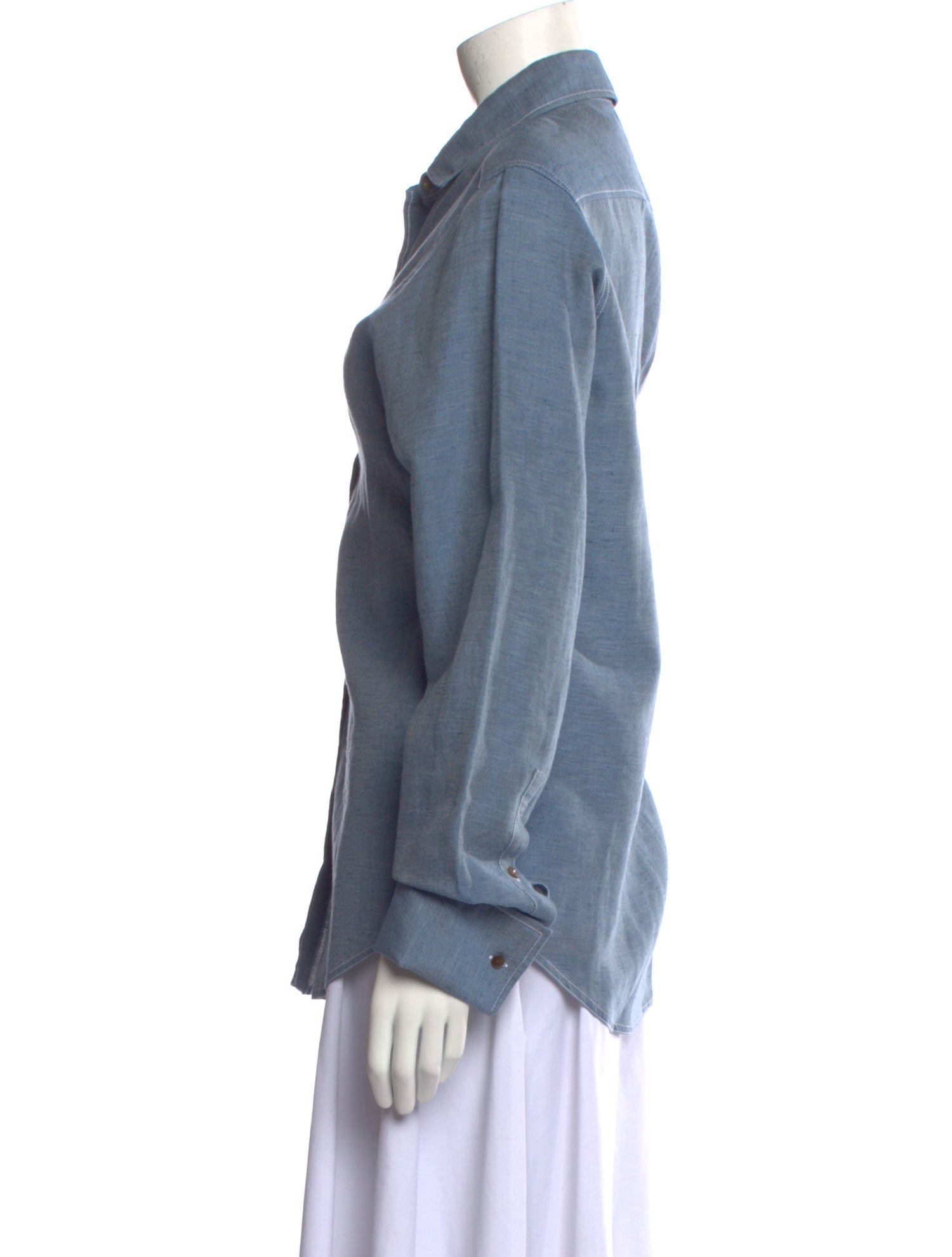 Loewe Linen Long Sleeve Button-Up Top