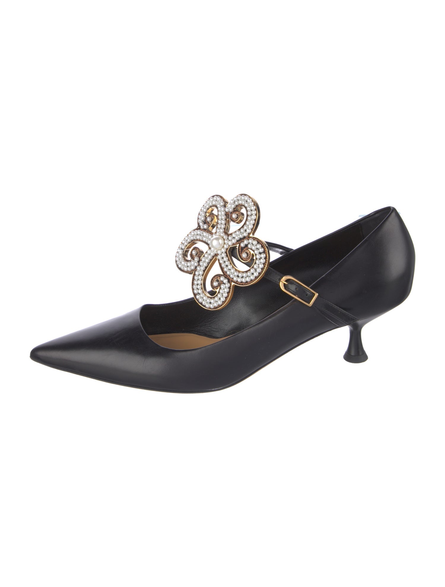 Loewe Leather Beaded Accents Pumps