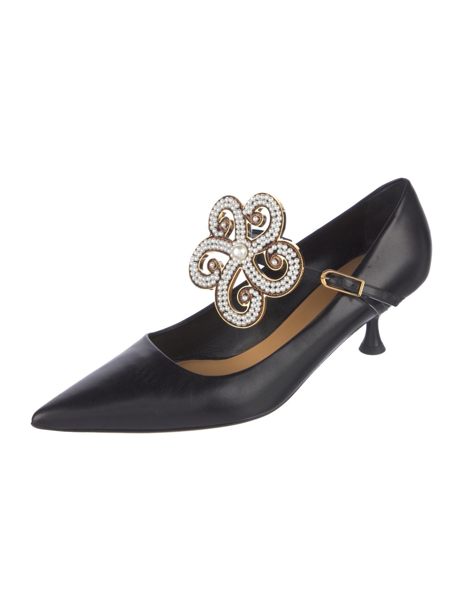 Loewe Leather Beaded Accents Pumps