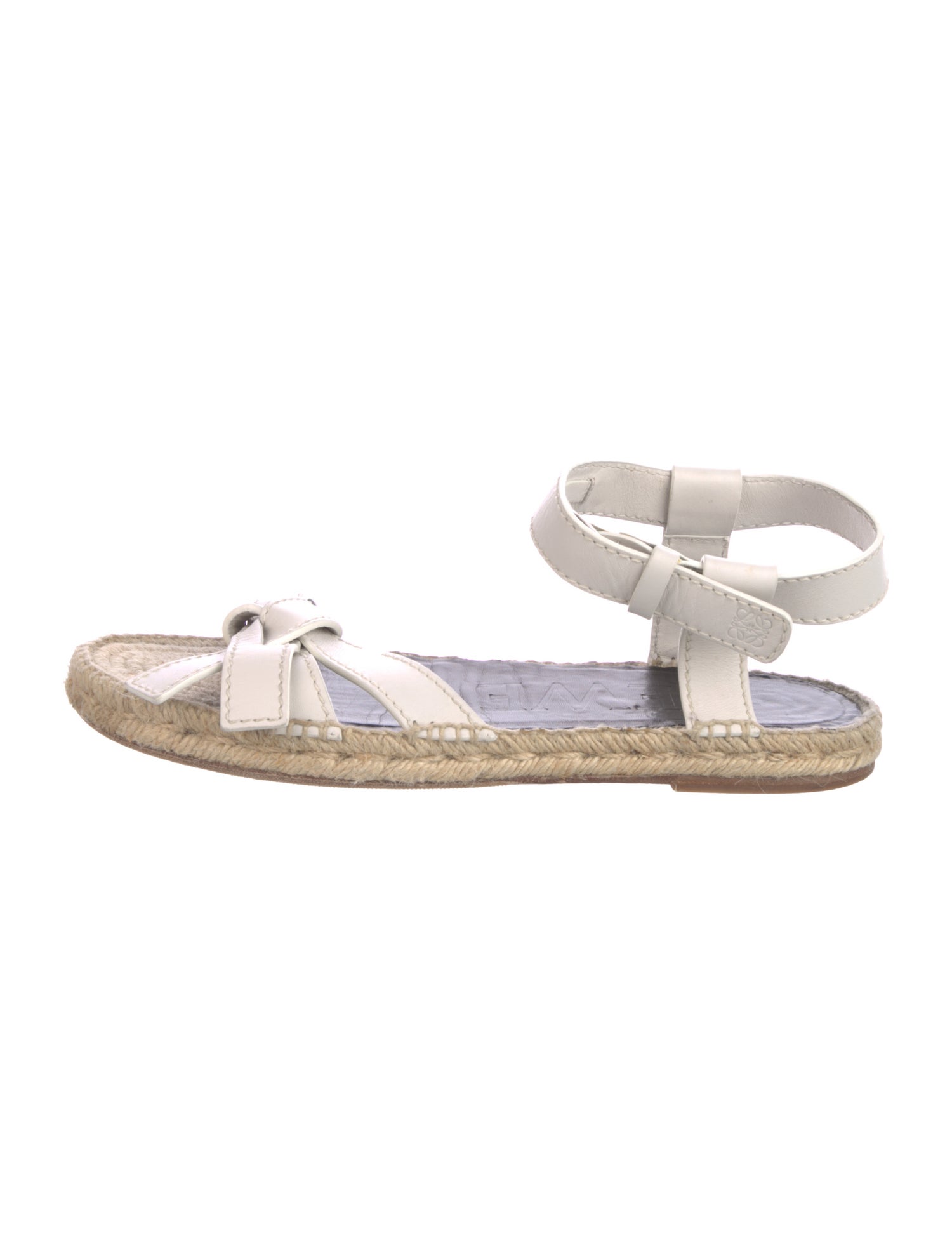 Loewe Leather Embroidered Accent Espadrilles