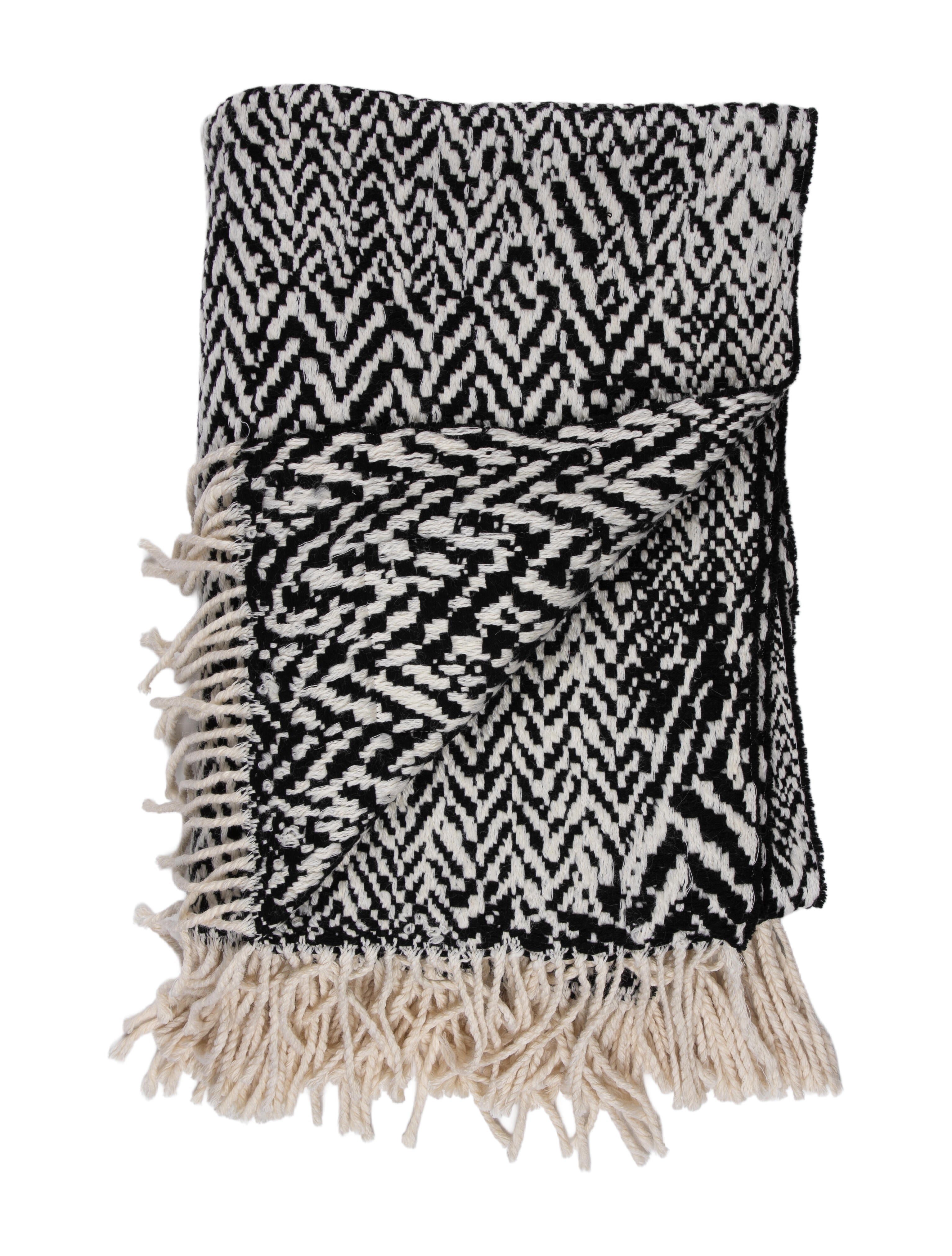 Loewe Herringbone Knit Throw Blanket