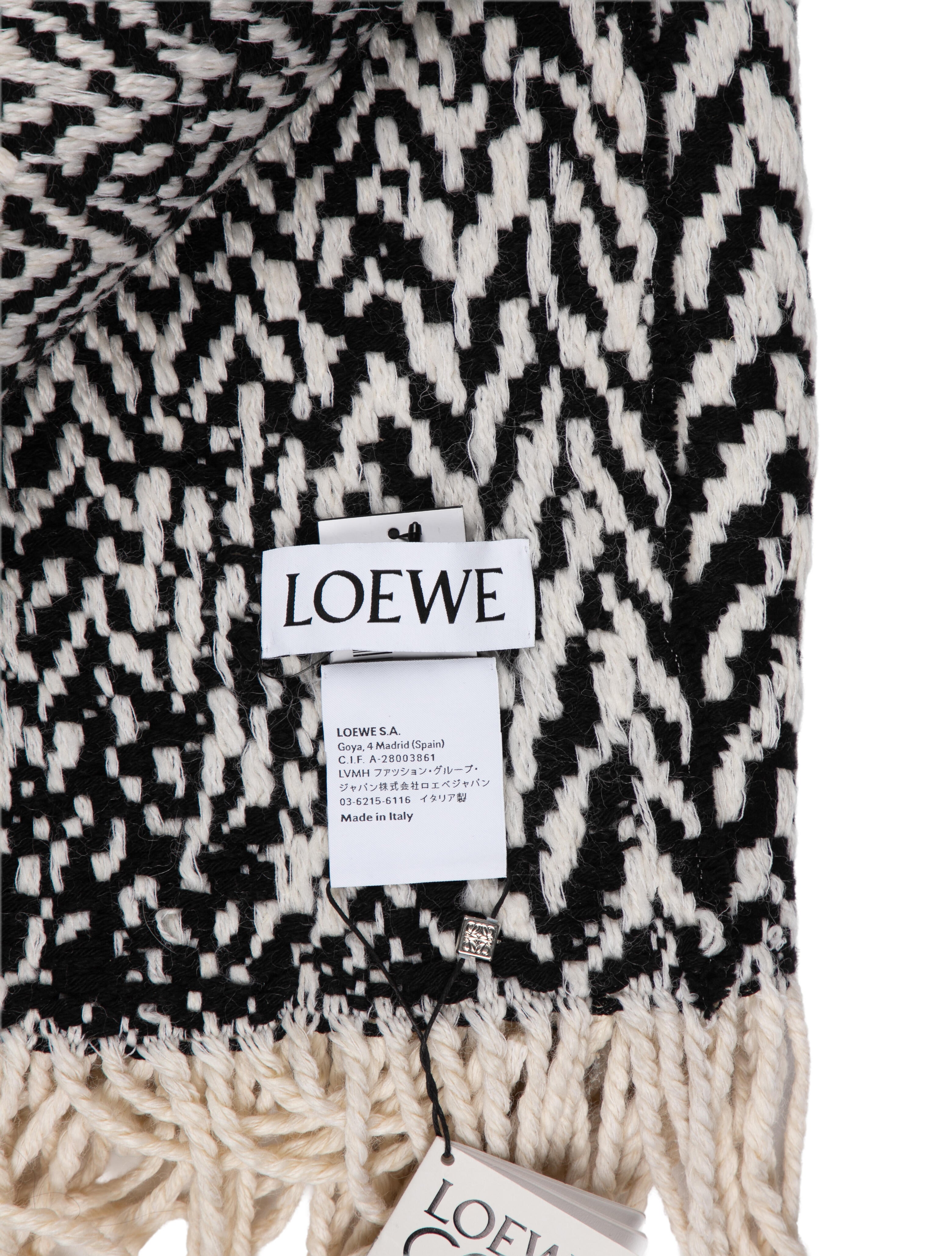Loewe Herringbone Knit Throw Blanket