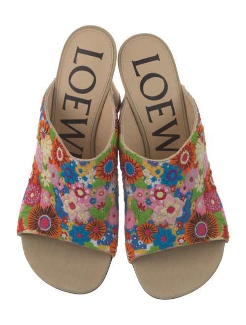 Loewe Floral Print Embroidered Accent Slides
