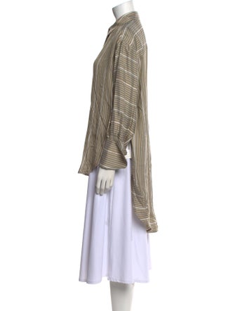 Loewe Silk Striped Button-Up Top
