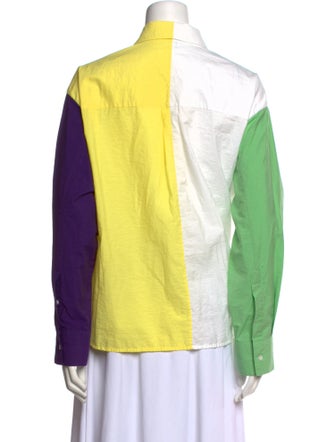 Loewe Anagram Colorblock Pattern Button-Up Top