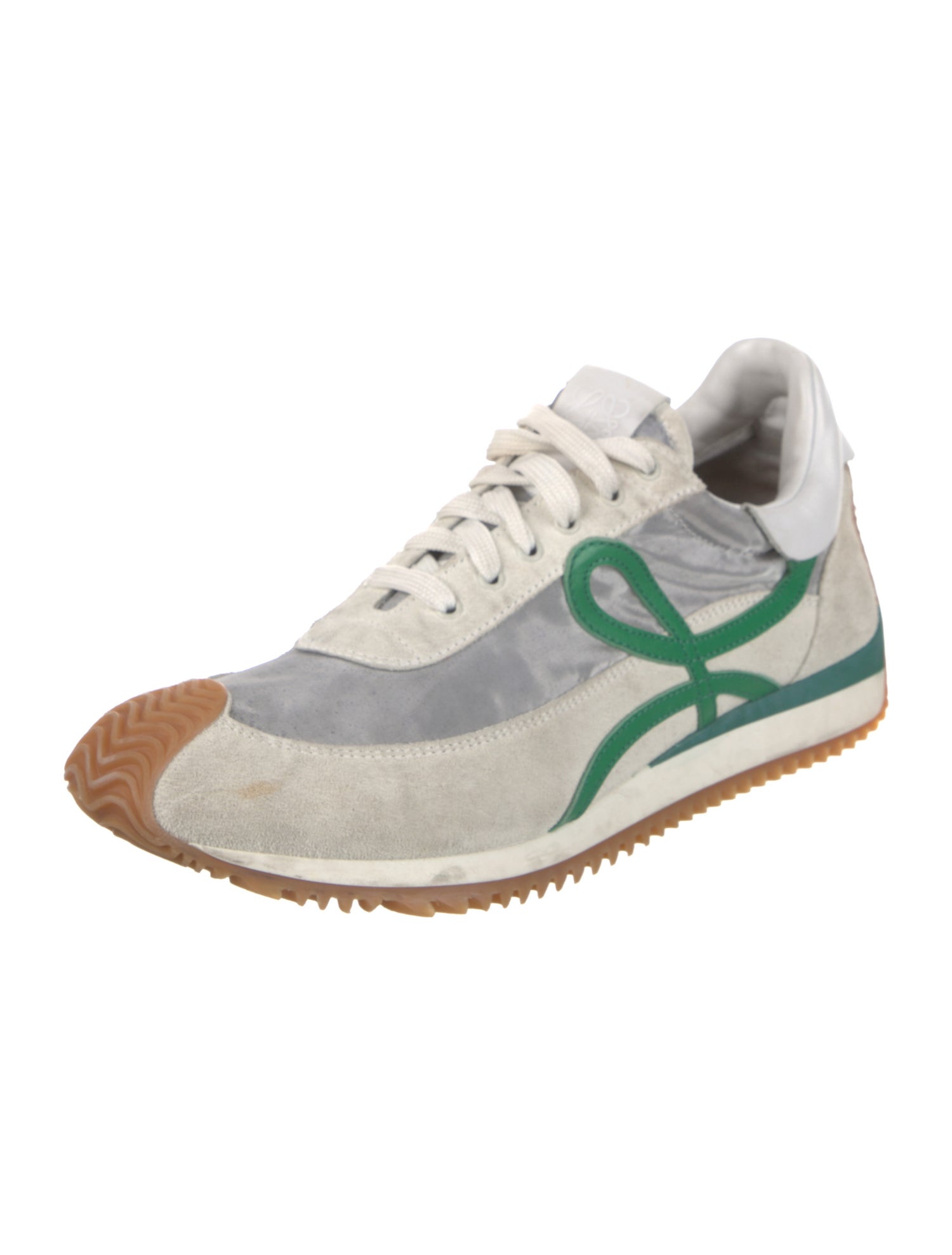 Loewe Suede Colorblock Pattern Sneakers