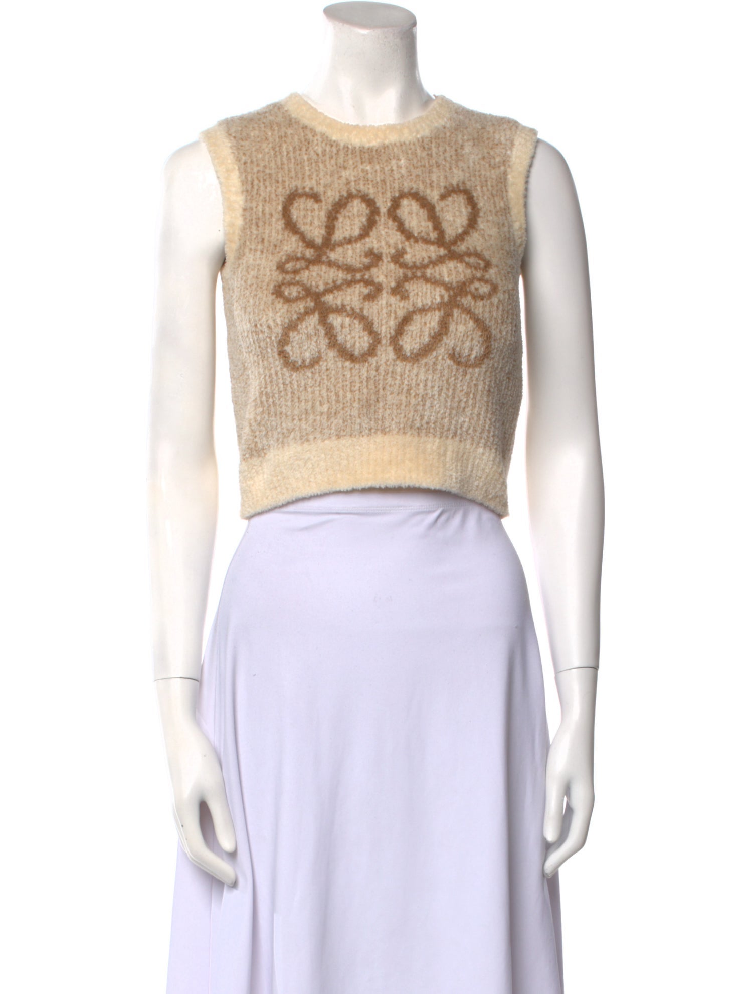 Miu Miu 2024 Paisley Print Crop Top - Brown Tops, Clothing