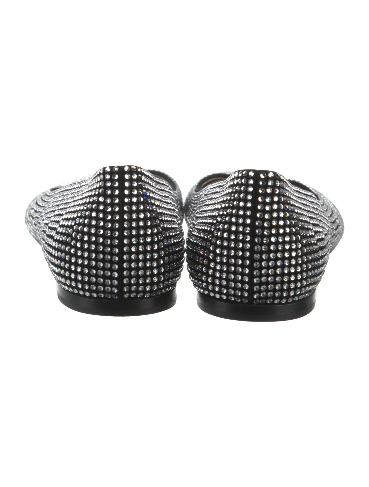 Loewe Suede Crystal Embellishments Flats