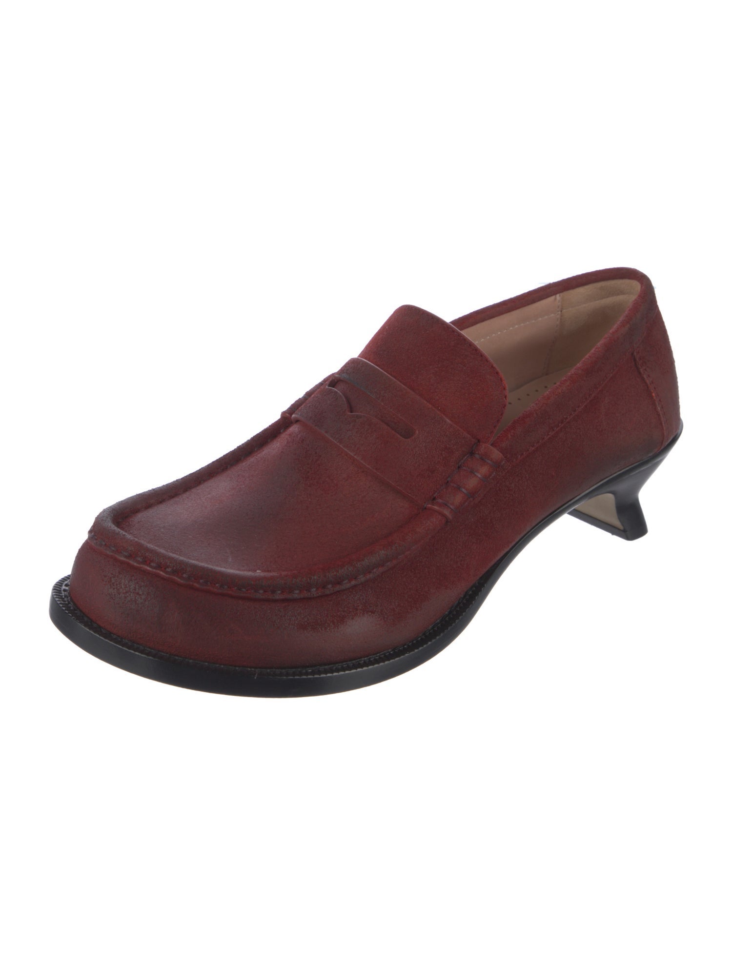 Loewe Suede Cutout Accent Pumps