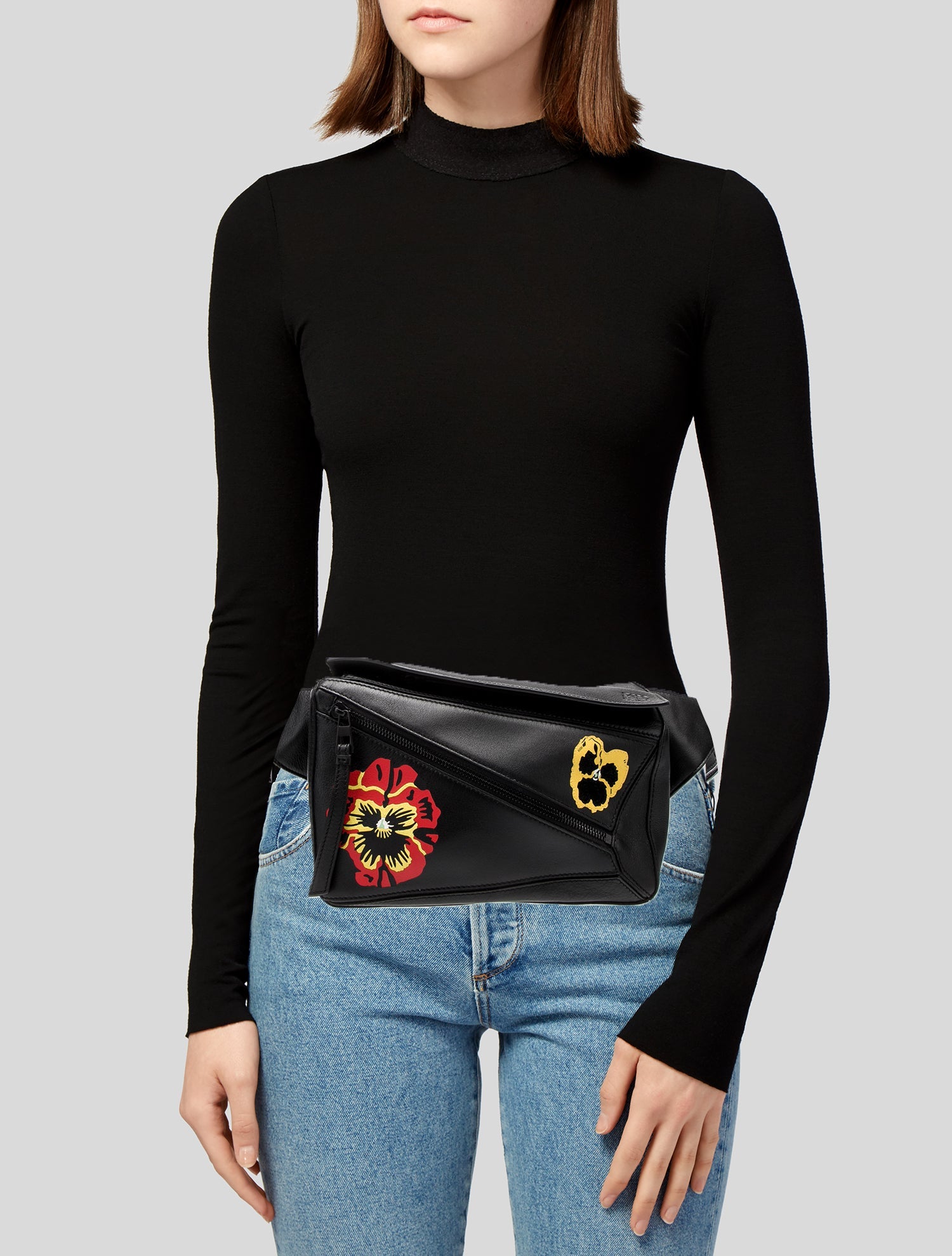 Loewe Leather x Joe Brainard Puzzle - Black Waist Bags, Handbags