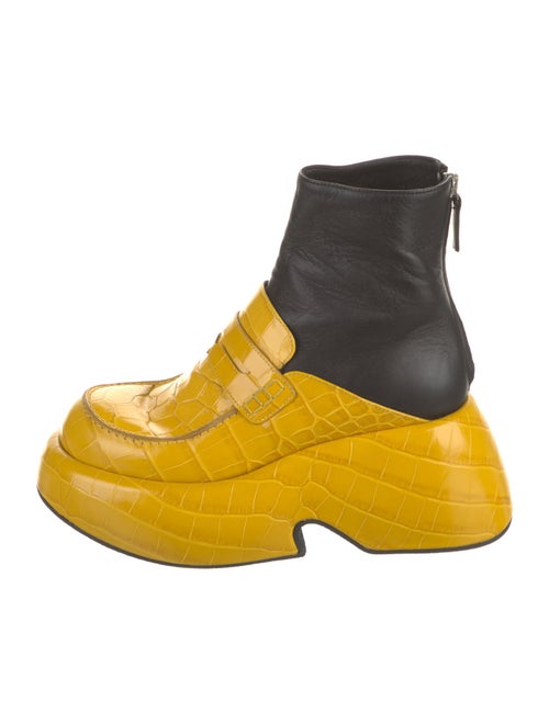 Loewe Embossed Leather Combat Boots