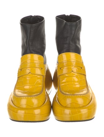 Loewe Embossed Leather Combat Boots