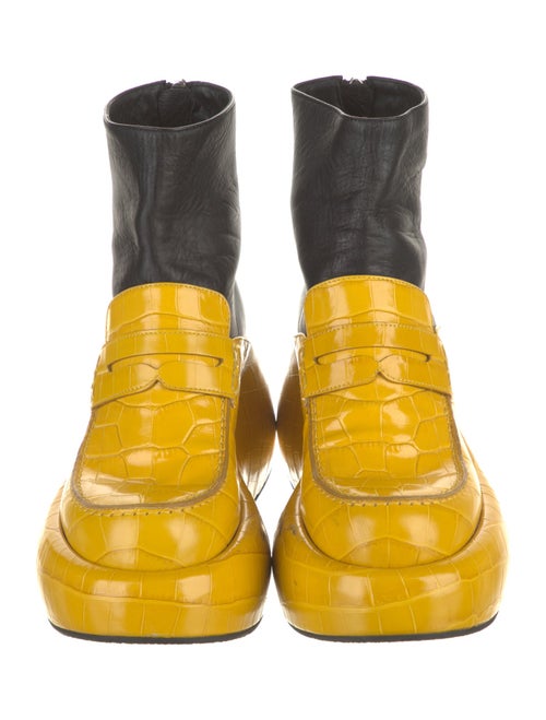 Loewe Embossed Leather Combat Boots