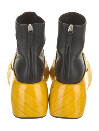 Loewe Embossed Leather Combat Boots