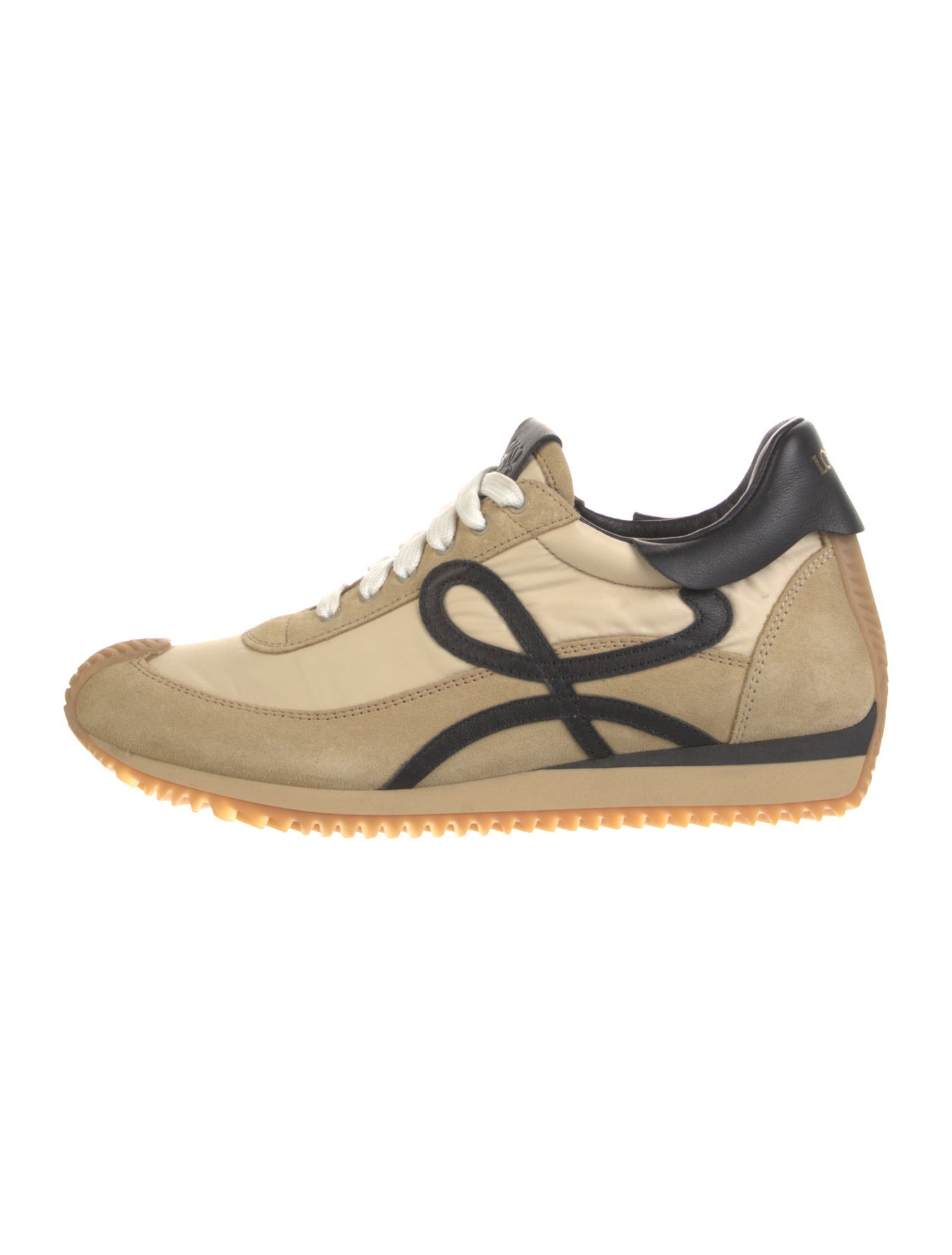 Loewe Suede Colorblock Pattern Athletic Sneakers