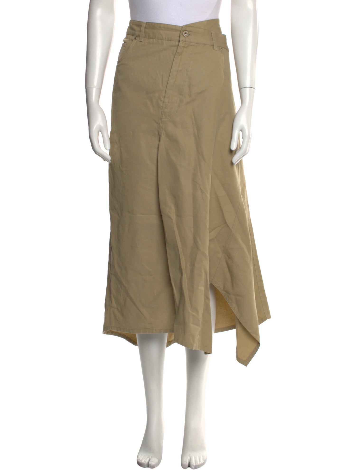 Loewe Leather Trim Embellishment Midi Length Skirt