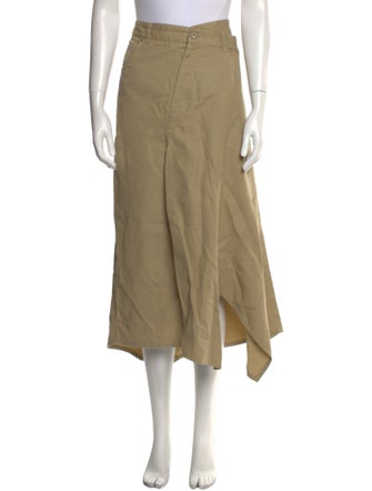 Loewe Leather Trim Embellishment Midi Length Skirt