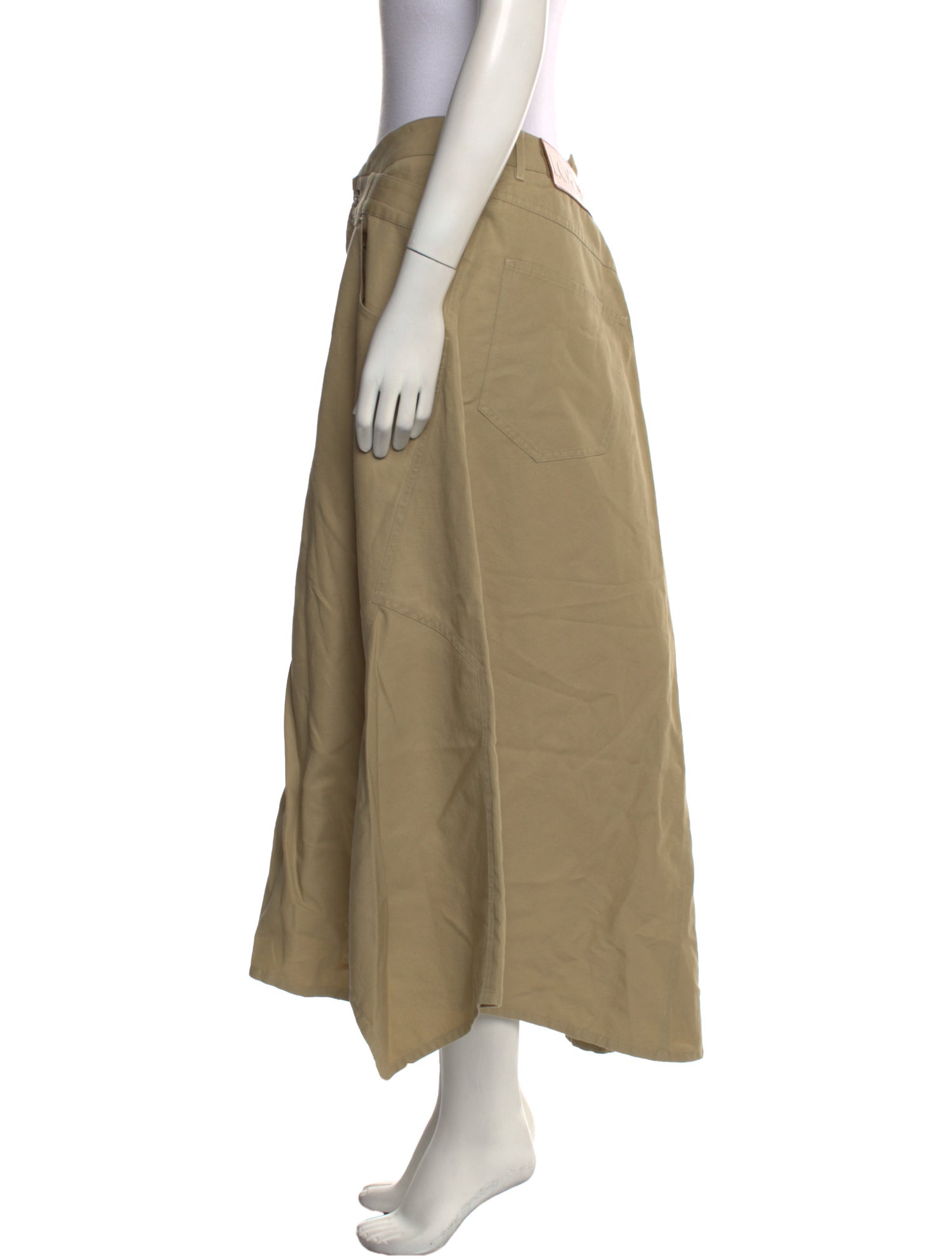 Loewe Leather Trim Embellishment Midi Length Skirt