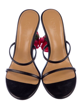Loewe Rose Heels Leather Slides