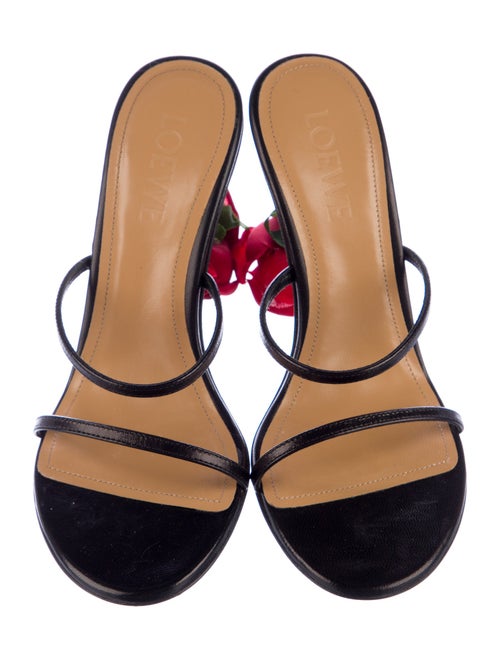 Loewe Rose Heels Leather Slides