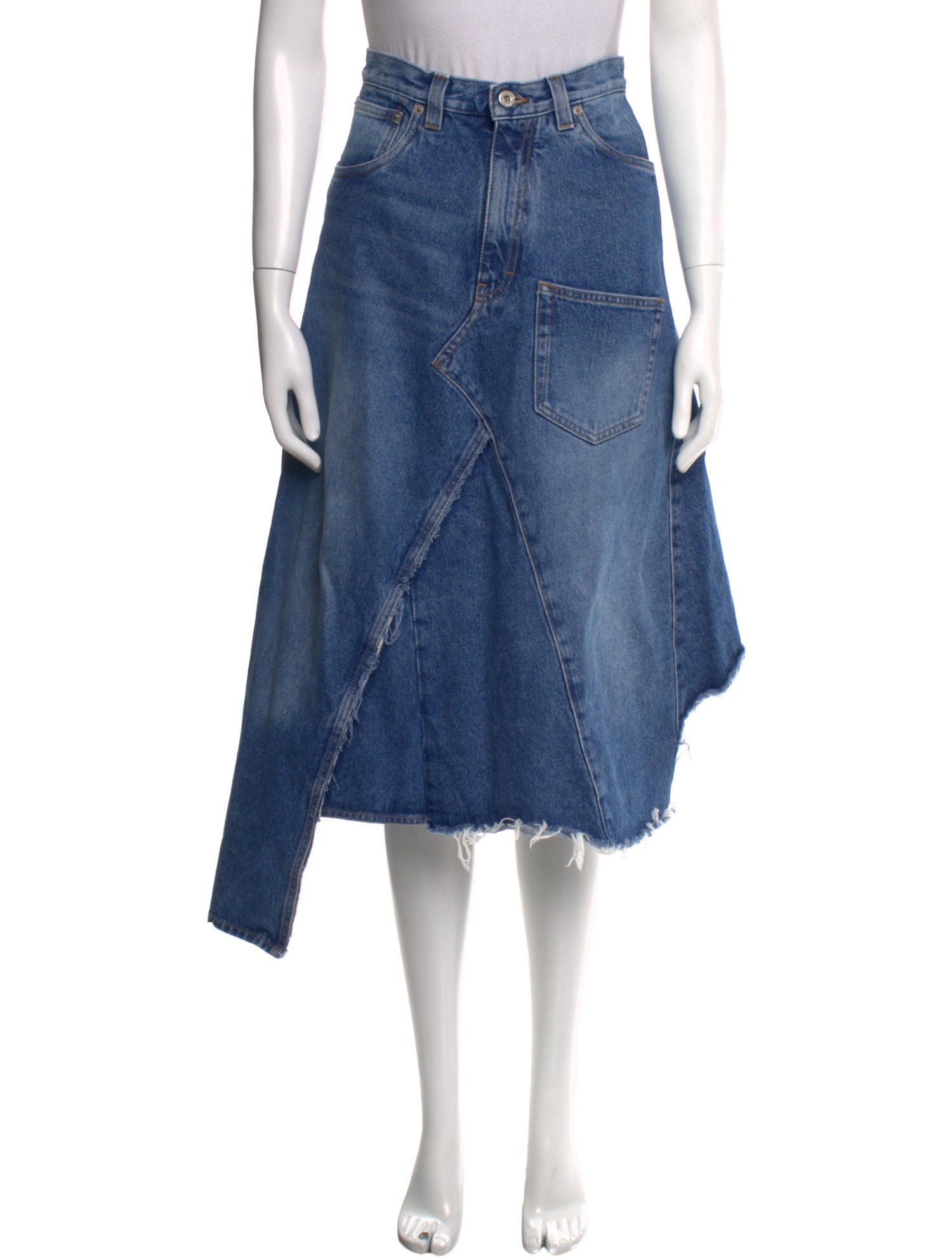 Loewe Raw-Edge Trim Midi Length Skirt