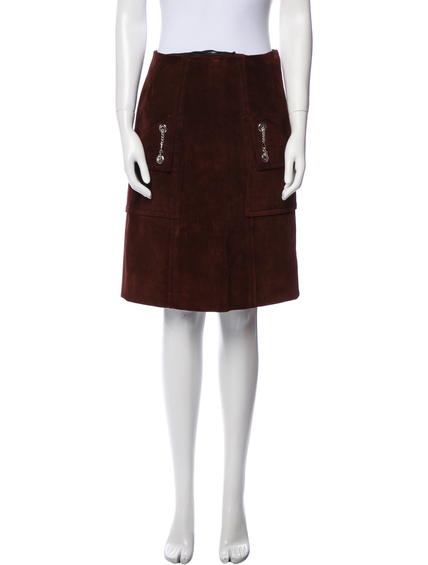 Excellent+ ★ LOEWE suede leather skirt LOEWE Draped Leather Skirt | Black | FARFETCH