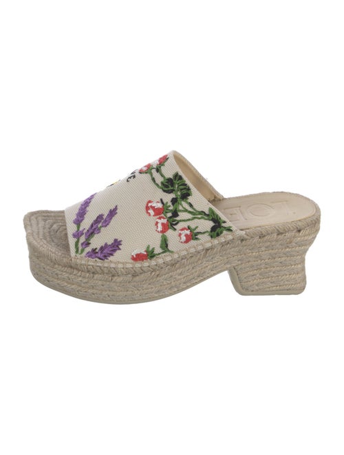 Loewe Raffia Floral Print Espadrilles