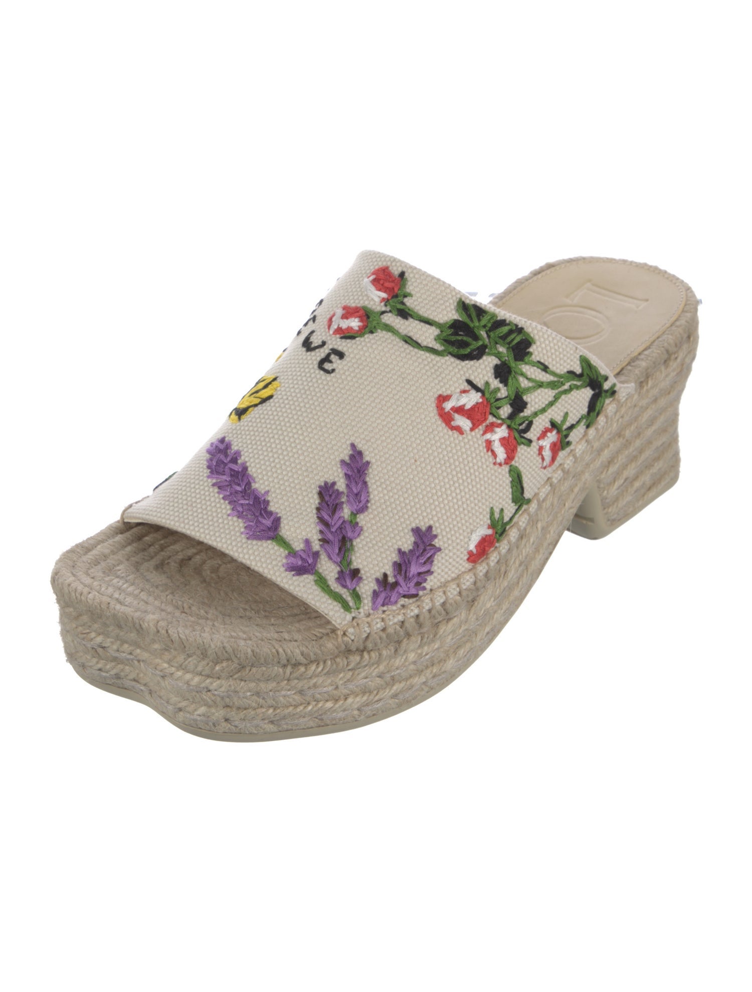 Loewe Raffia Floral Print Espadrilles
