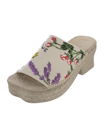 Loewe Raffia Floral Print Espadrilles