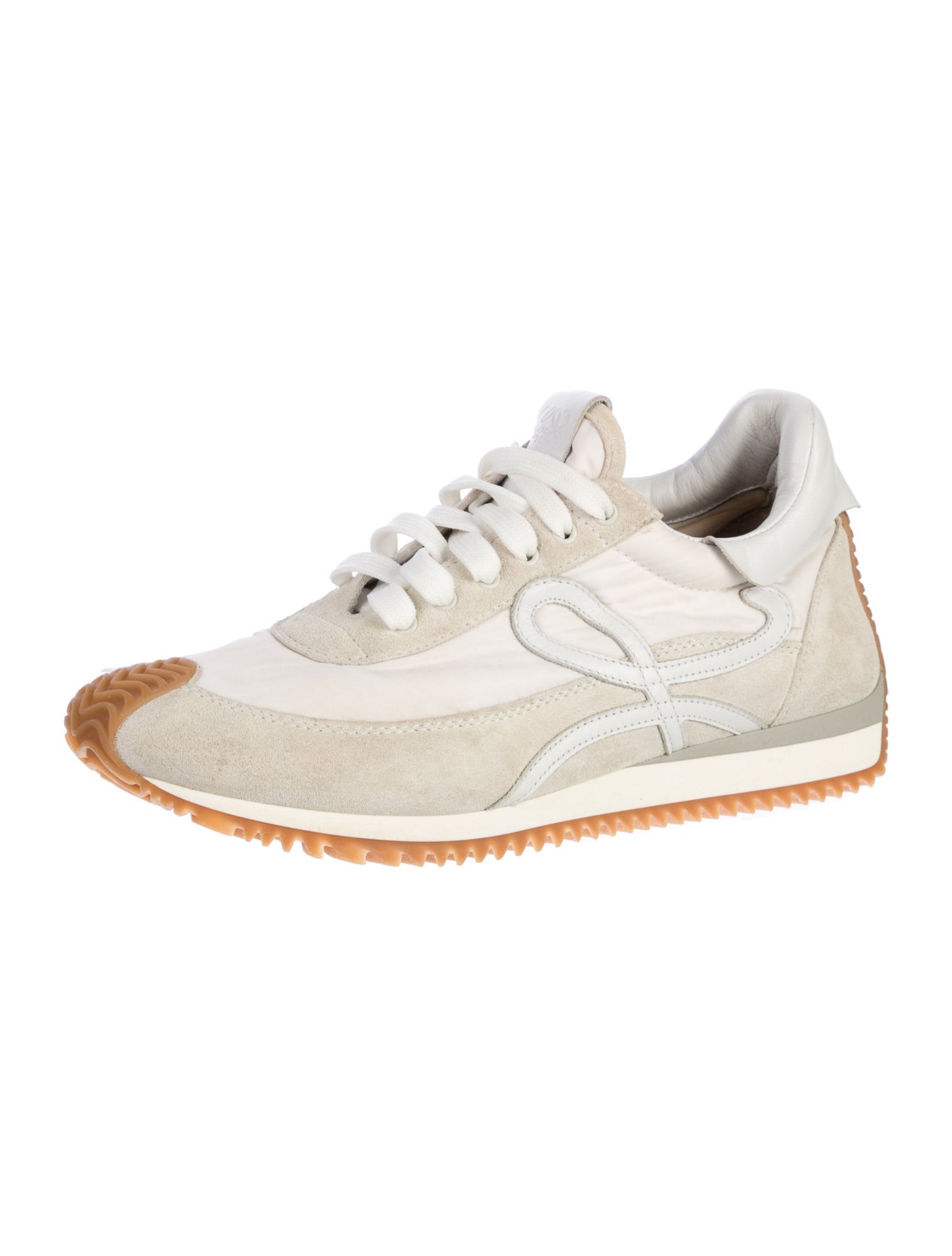 Loewe Suede Colorblock Pattern Sneakers
