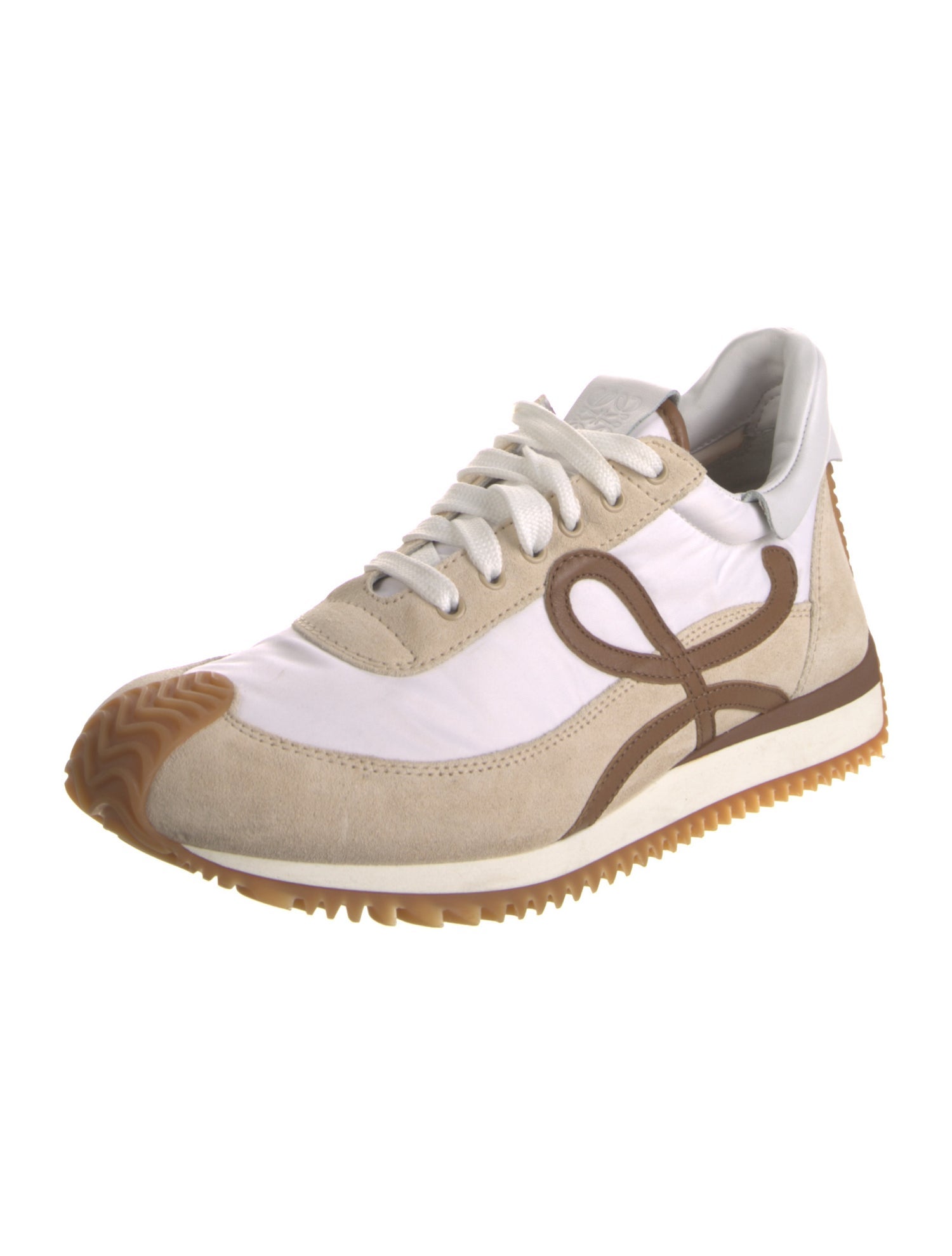 Loewe Suede Colorblock Pattern Sneakers
