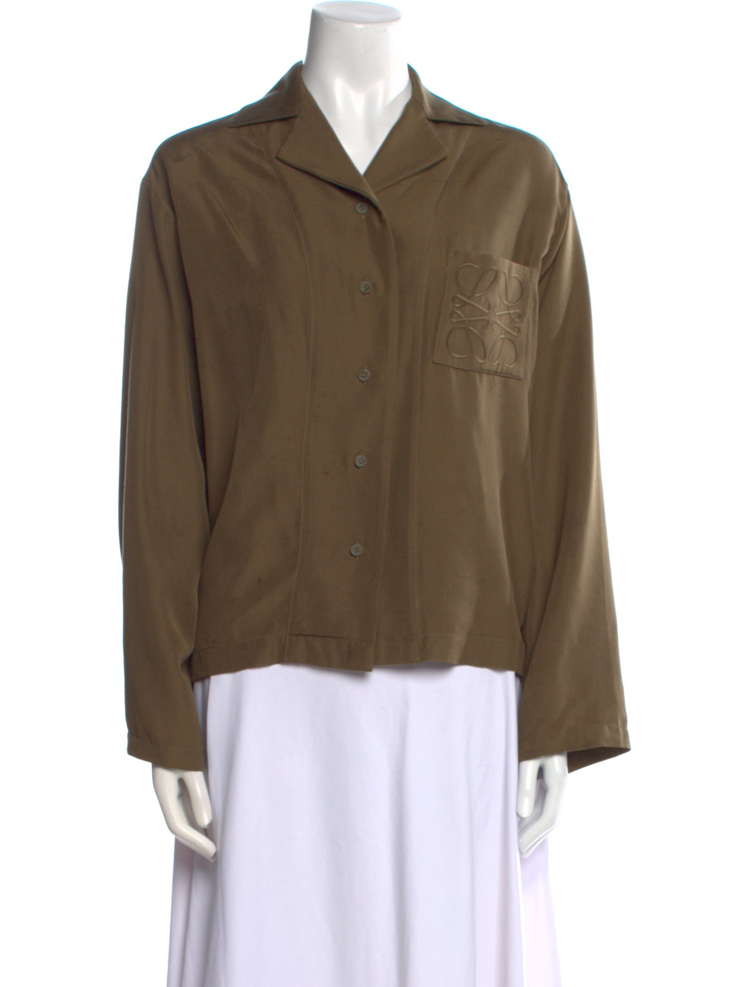 Loewe Anagram Silk Button-Up Top