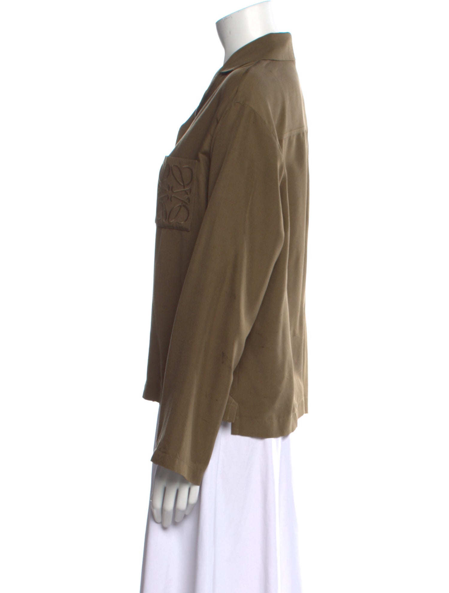 Loewe Anagram Silk Button-Up Top