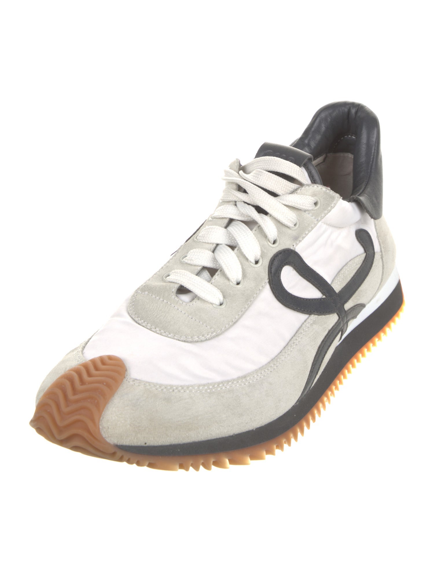 Loewe Leather Colorblock Pattern Sneakers
