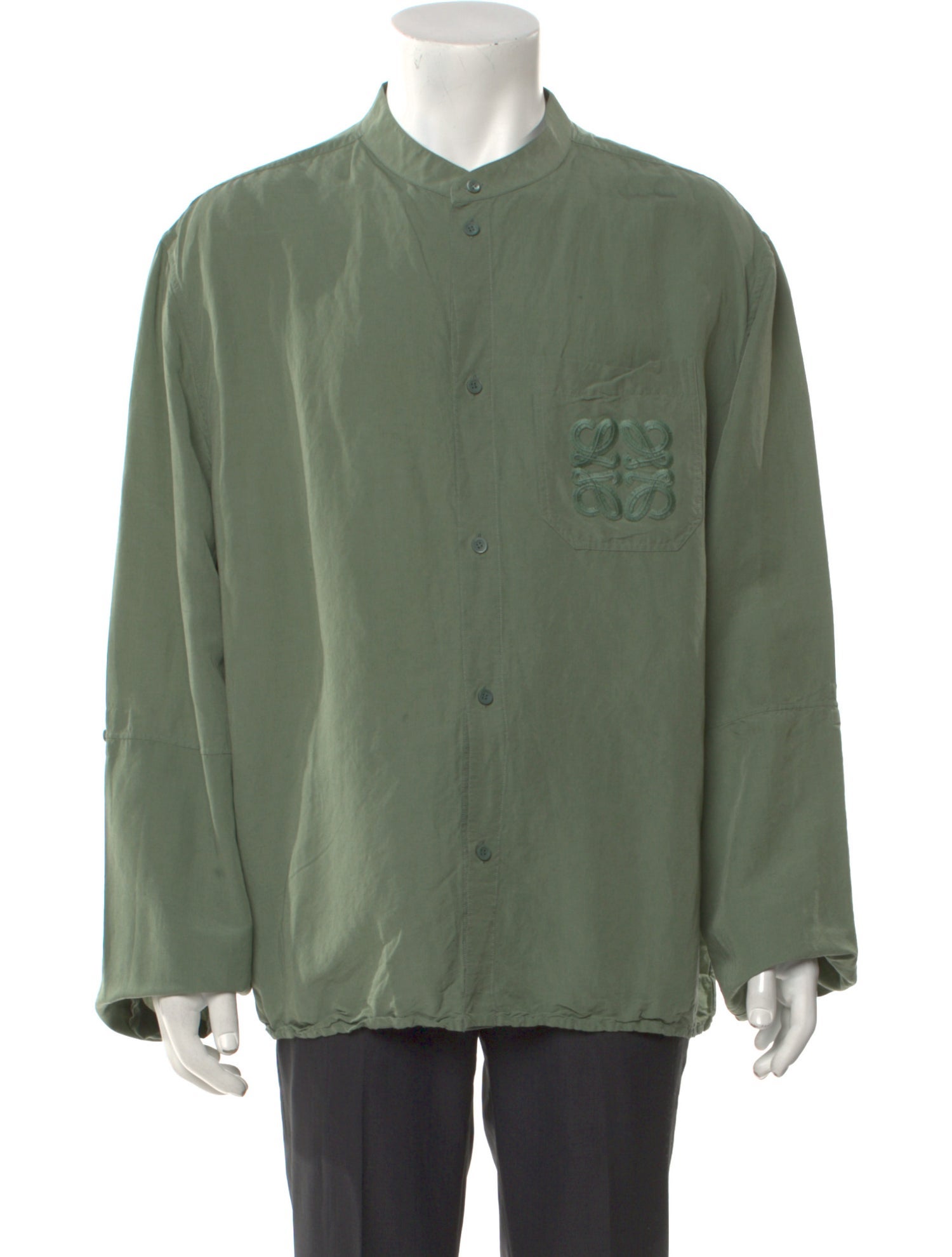 Loewe Paula's Ibiza Anagram Long Sleeve Linen Long Sleeve Shirt