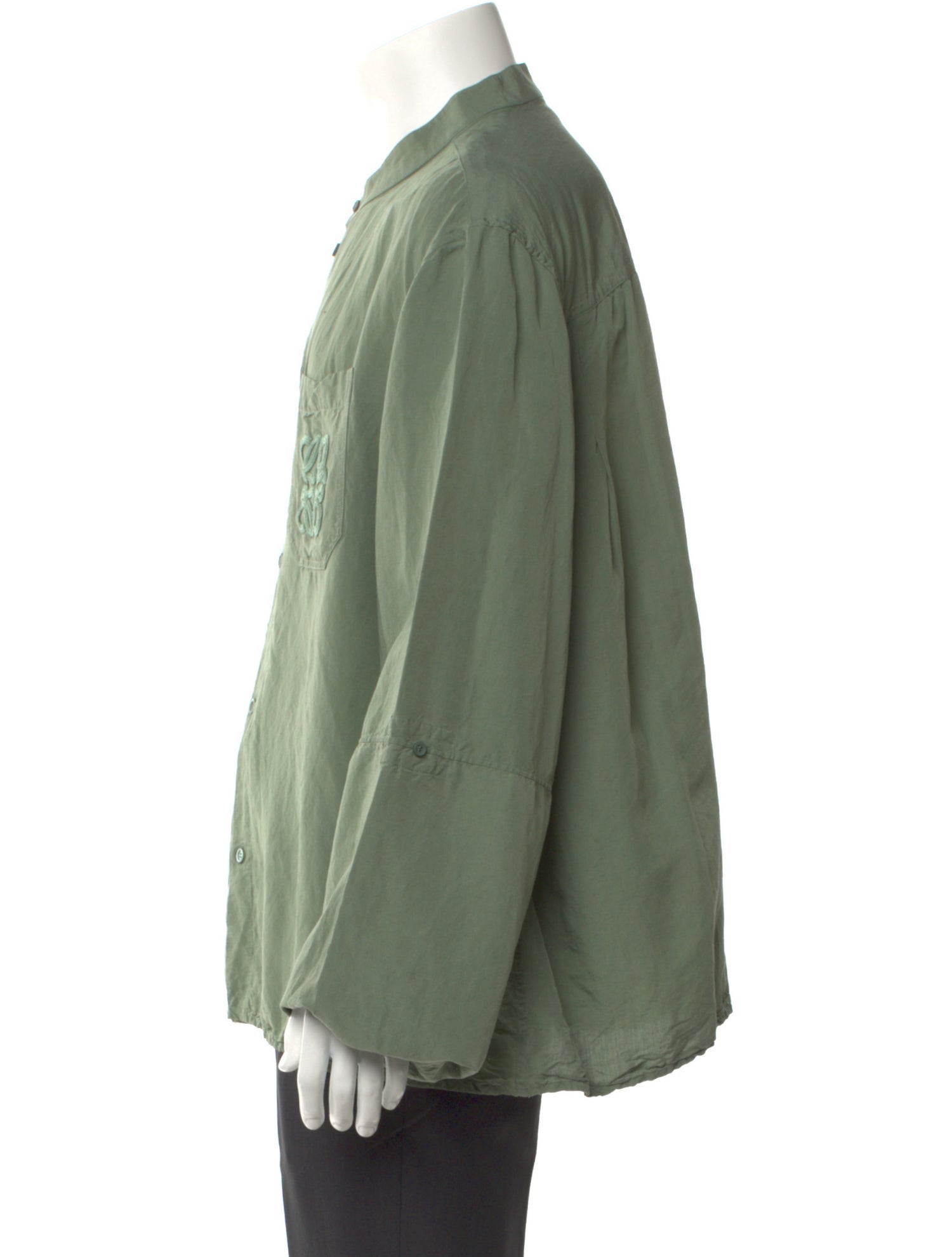 Loewe Paula's Ibiza Anagram Long Sleeve Linen Long Sleeve Shirt