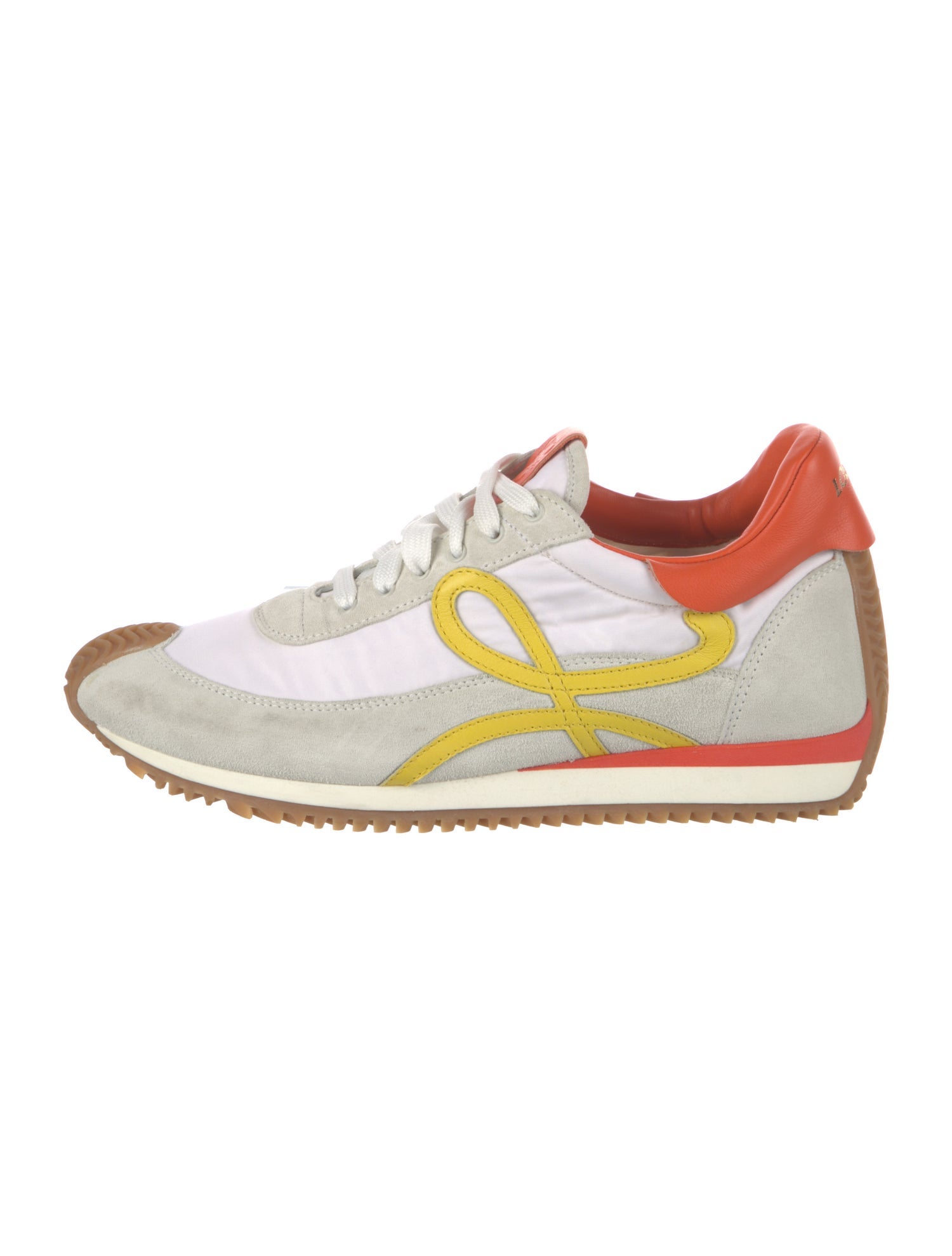 Loewe Suede Colorblock Pattern Sneakers