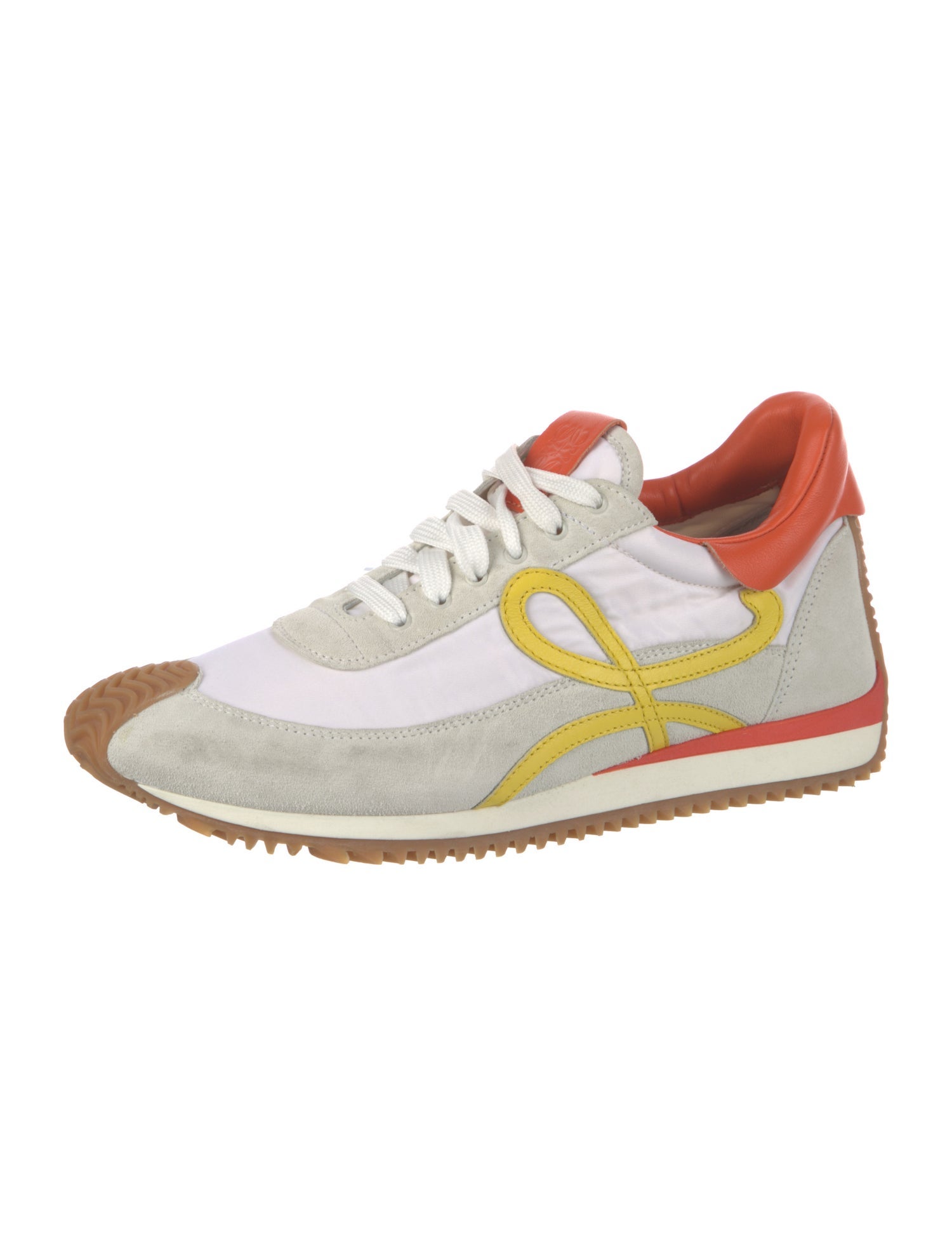 Loewe Suede Colorblock Pattern Sneakers