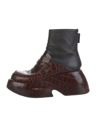 Loewe GG Embossed Leather Combat Boots